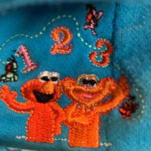 Vintage Sesame Street Elmo long sleeve button down top girls 6 6X